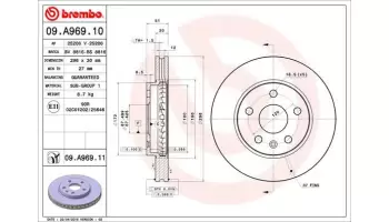 Tarcze hamulcowe BREMBO 09.A969.11