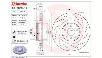 Tarcze hamulcowe BREMBO 09.B039.1X