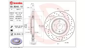 Tarcze hamulcowe BREMBO 09.B040.1X