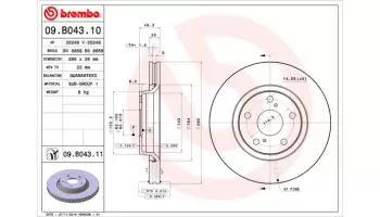 Tarcze hamulcowe BREMBO 09.B043.10