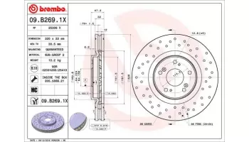 Tarcze hamulcowe BREMBO 09.B269.1X