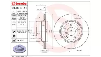 Tarcze hamulcowe BREMBO 09.B313.11