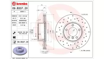 Tarcze hamulcowe BREMBO 09.B337.2X