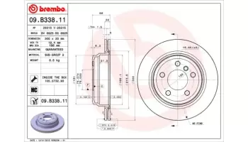 Tarcze hamulcowe BREMBO 09.B338.11