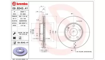 Tarcze hamulcowe BREMBO 09.B343.41
