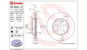 Tarcze hamulcowe BREMBO 09.B344.41