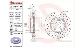 Tarcze hamulcowe BREMBO 09.B344.4X