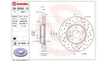 Tarcze hamulcowe BREMBO 09.B356.1X