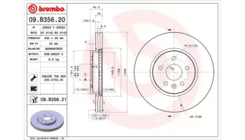 Tarcze hamulcowe BREMBO 09.B356.21