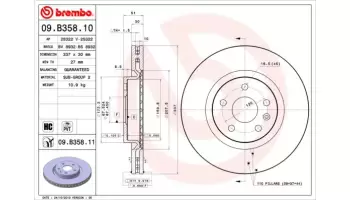 Tarcze hamulcowe BREMBO 09.B358.11