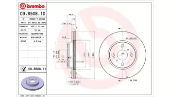 Tarcze hamulcowe BREMBO 09.B508.11
