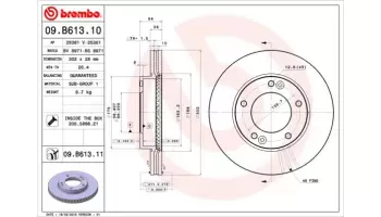 Tarcze hamulcowe BREMBO 09.B613.11