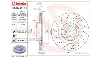 Tarcze hamulcowe BREMBO 09.B744.51