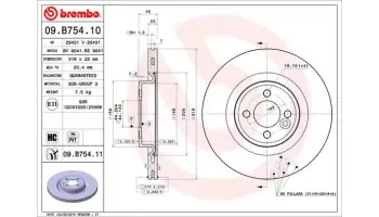 Tarcze hamulcowe BREMBO 09.B754.11