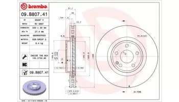 Tarcze hamulcowe BREMBO 09.B807.41