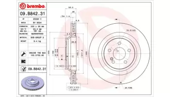 Tarcze hamulcowe BREMBO 09.B842.31