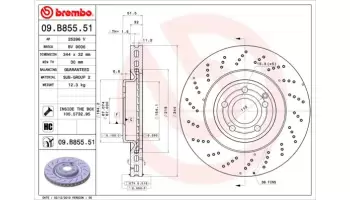 Tarcze hamulcowe BREMBO 09.B855.51