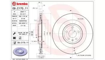 Tarcze hamulcowe BREMBO 09.C170.11