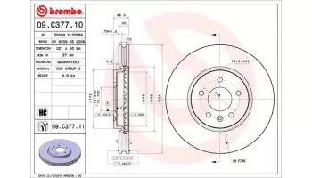 Tarcze hamulcowe BREMBO 09.C377.11