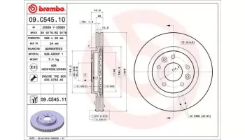Tarcze hamulcowe BREMBO 09.C545.11