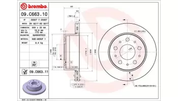 Tarcze hamulcowe BREMBO 09.C663.11