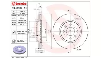 Tarcze hamulcowe BREMBO 09.C934.11