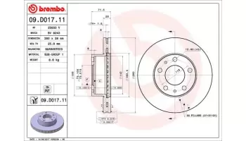 Tarcze hamulcowe BREMBO 09.D017.11