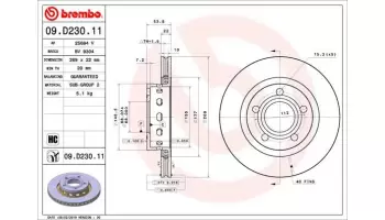 Tarcze hamulcowe BREMBO 09.D230.11
