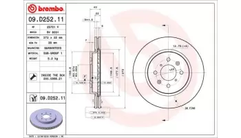 Tarcze hamulcowe BREMBO 09.D252.11