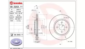 Tarcze hamulcowe BREMBO 09.D253.11
