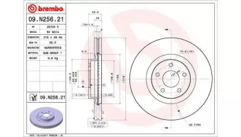 Tarcze hamulcowe BREMBO 09.N256.21