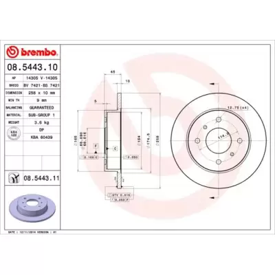 Tarcze hamulcowe BREMBO 08.5443.11
