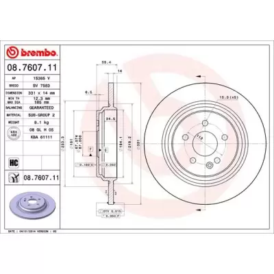 Tarcze hamulcowe BREMBO 08.7607.11