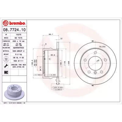 Tarcze hamulcowe BREMBO 08.7724.10