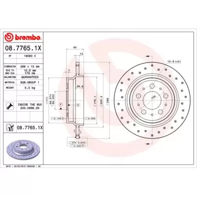 Tarcze hamulcowe BREMBO 08.7765.1X