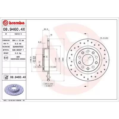 Tarcze hamulcowe BREMBO 08.9460.4X
