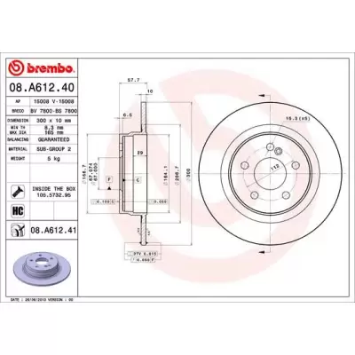 Tarcze hamulcowe BREMBO 08.A612.41