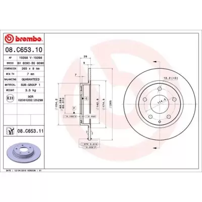 Tarcze hamulcowe BREMBO 08.C653.11