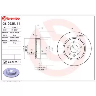Tarcze hamulcowe BREMBO 08.D225.11