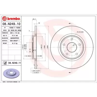 Tarcze hamulcowe BREMBO 08.N249.11