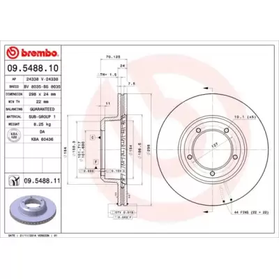 Tarcze hamulcowe BREMBO 09.5488.11