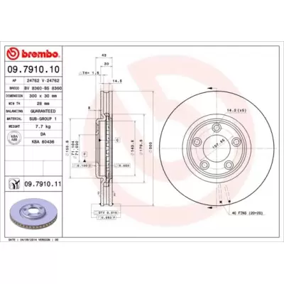 Tarcze hamulcowe BREMBO 09.7910.11