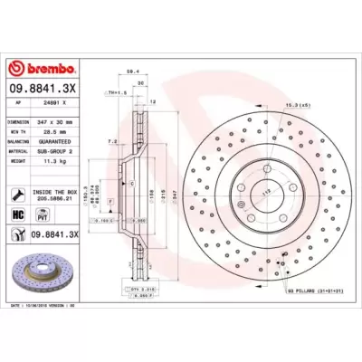 Tarcze hamulcowe BREMBO 09.8841.3X