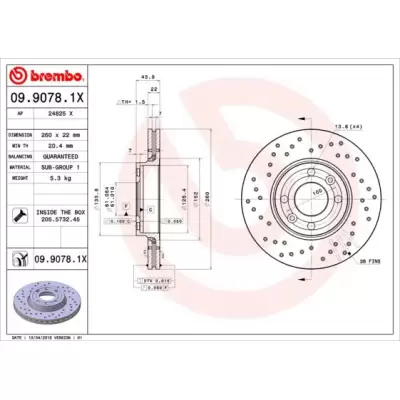 Tarcze hamulcowe BREMBO 09.9078.1X