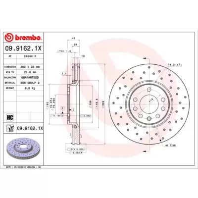Tarcze hamulcowe BREMBO 09.9162.1X