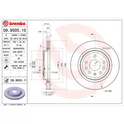 Tarcze hamulcowe BREMBO 09.9505.11