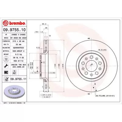 Tarcze hamulcowe BREMBO 09.9755.11
