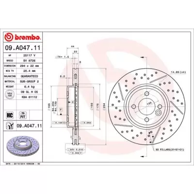 Tarcze hamulcowe BREMBO 09.A047.11