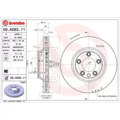 Tarcze hamulcowe BREMBO 09.A063.11
