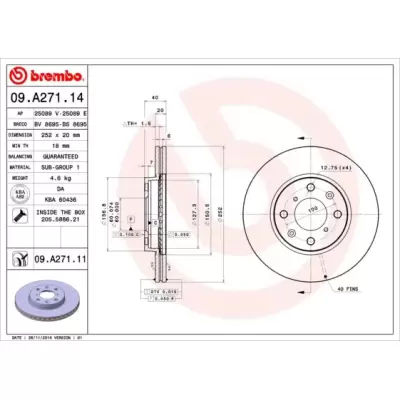 Tarcze hamulcowe BREMBO 09.A271.11